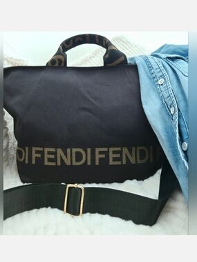 Authentic FENDI Zucca Satchel Crossbody Hobo Laptop Tote Business Breifcase